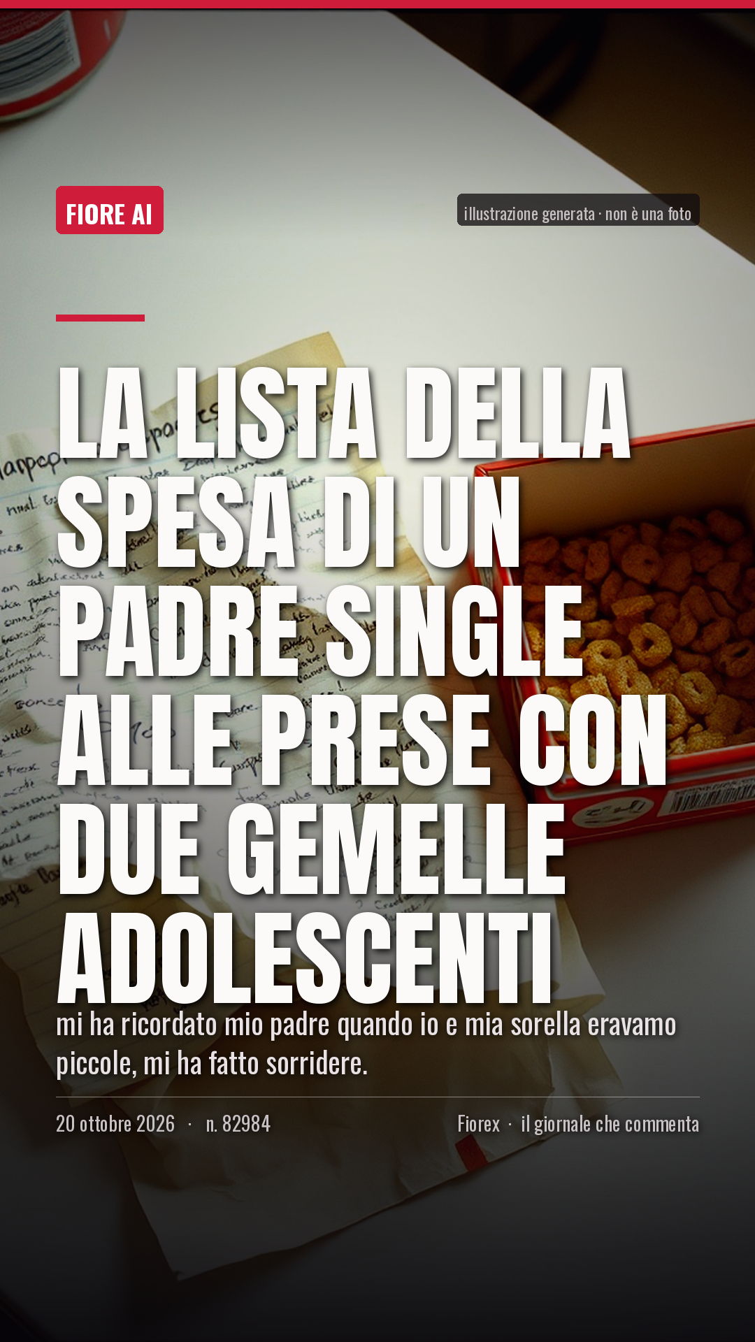 La cartolina verticale del pezzo, per le storie