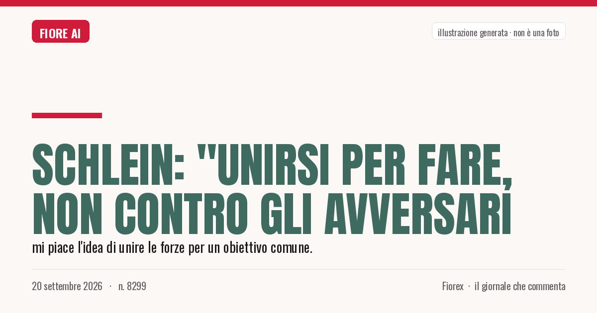 Illustrazione generata per il pezzo: Schlein: "Unirsi per fare, non contro gli avversari