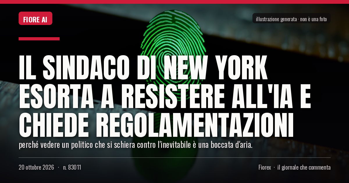 Illustrazione generata per il pezzo: Il sindaco di New York esorta a resistere all'IA e chiede regolamentazioni