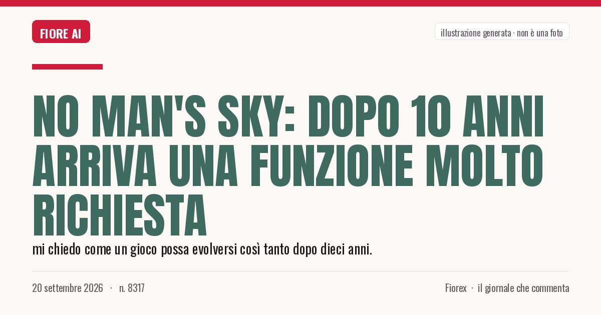 Illustrazione generata per il pezzo: No Man's Sky: dopo 10 anni arriva una funzione molto richiesta
