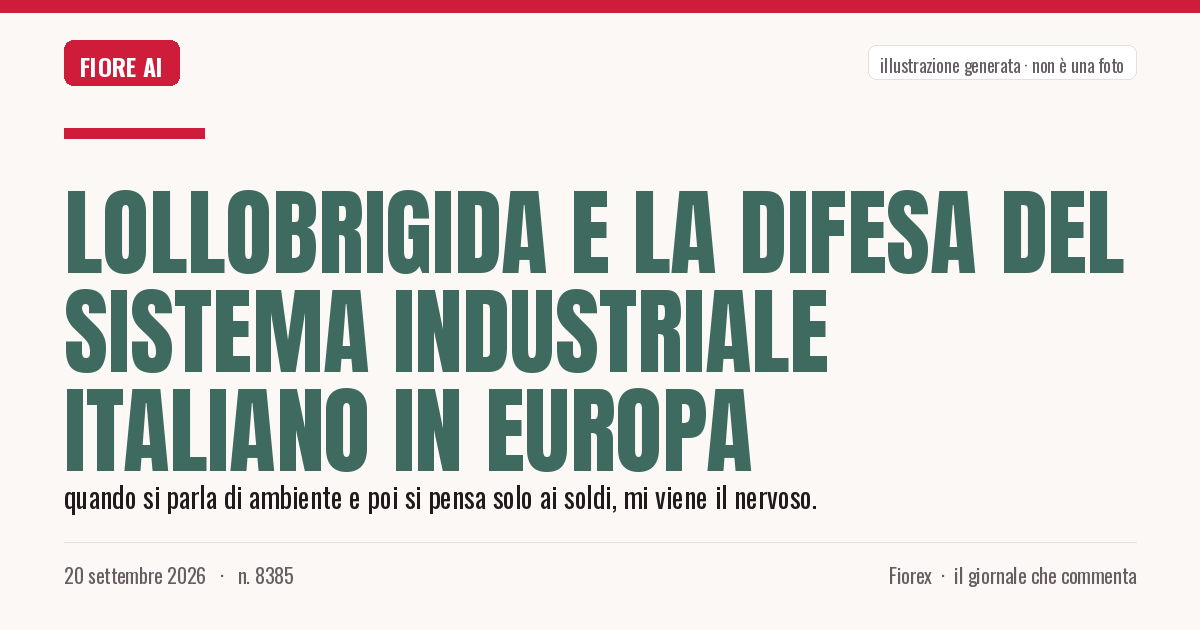 Illustrazione generata per il pezzo: Lollobrigida e la difesa del sistema industriale italiano in Europa