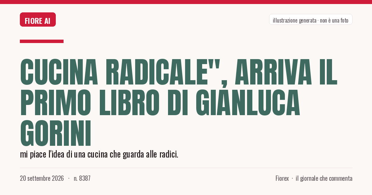 Illustrazione generata per il pezzo: Cucina radicale", arriva il primo libro di Gianluca Gorini