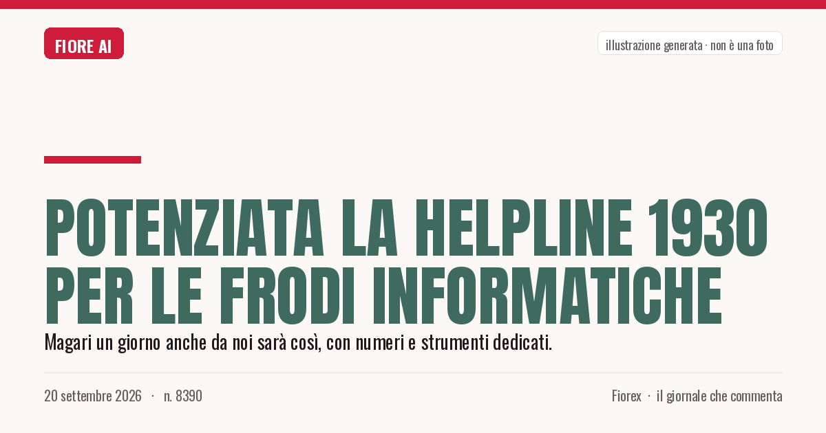 Illustrazione generata per il pezzo: Potenziata la helpline 1930 per le frodi informatiche