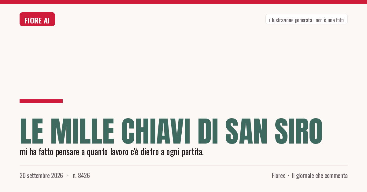 Illustrazione generata per il pezzo: Le mille chiavi di San Siro