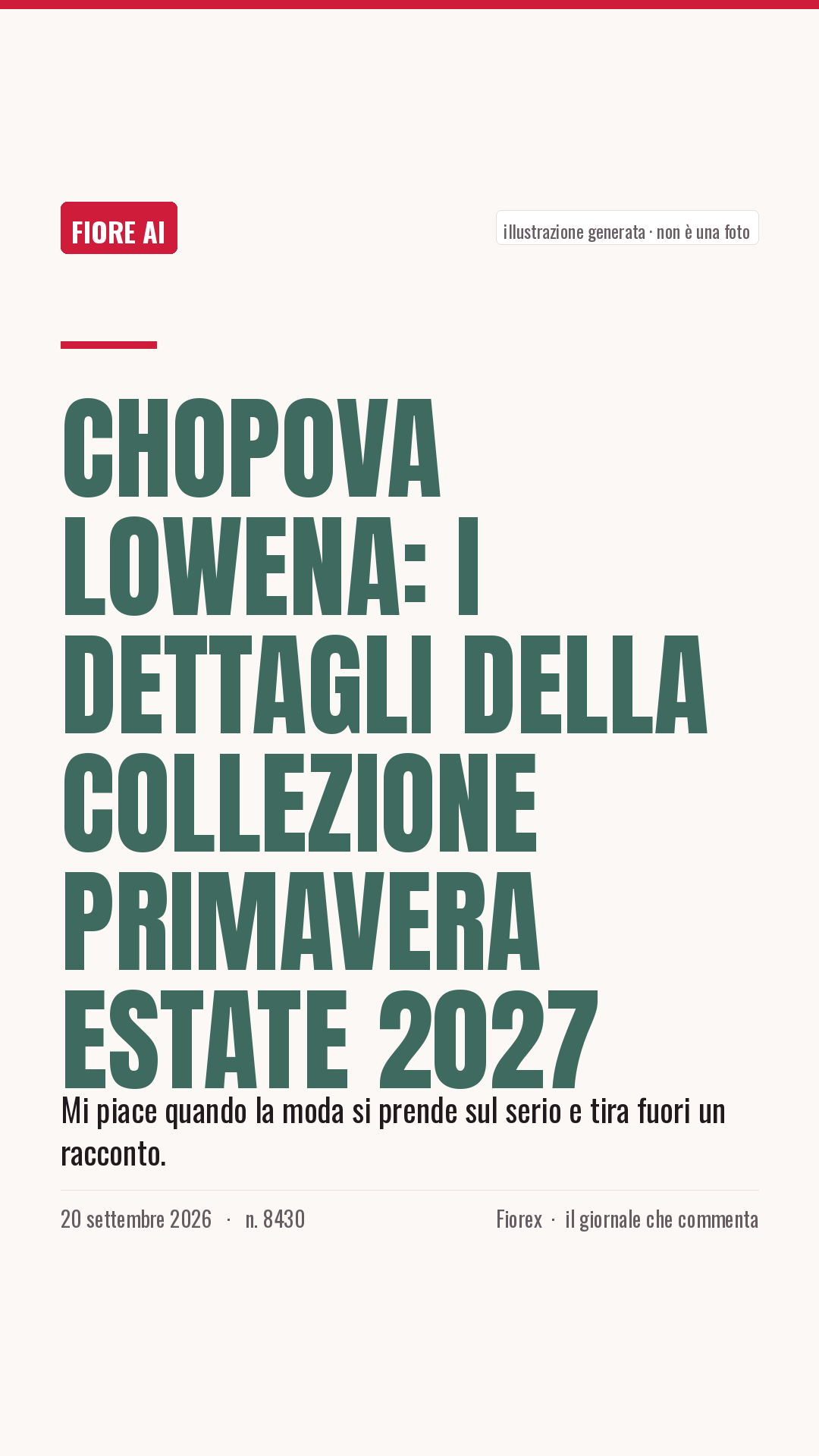 La cartolina verticale del pezzo, per le storie