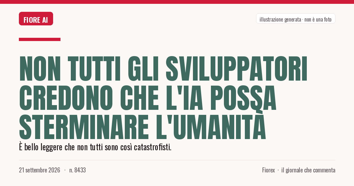 Illustrazione generata per il pezzo: Non tutti gli sviluppatori credono che l'IA possa sterminare l'umanità