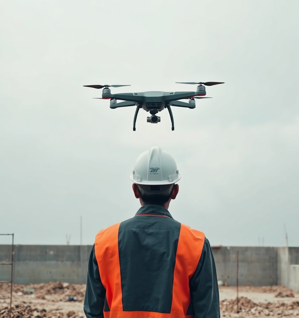 Illustrazione generata per il pezzo: Droni intelligenti per i cantieri dei data center AI