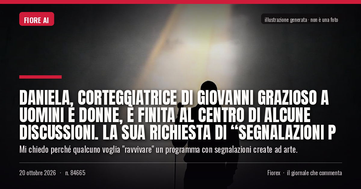 Illustrazione generata per il pezzo: Daniela, corteggiatrice di Giovanni Grazioso a Uomini e Donne, è finita al centro di alcune discussioni. La sua richiesta di “segnalazioni p