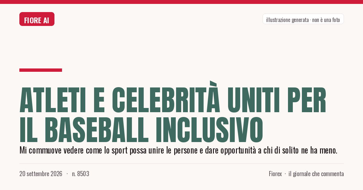 Illustrazione generata per il pezzo: Atleti e celebrità uniti per il baseball inclusivo
