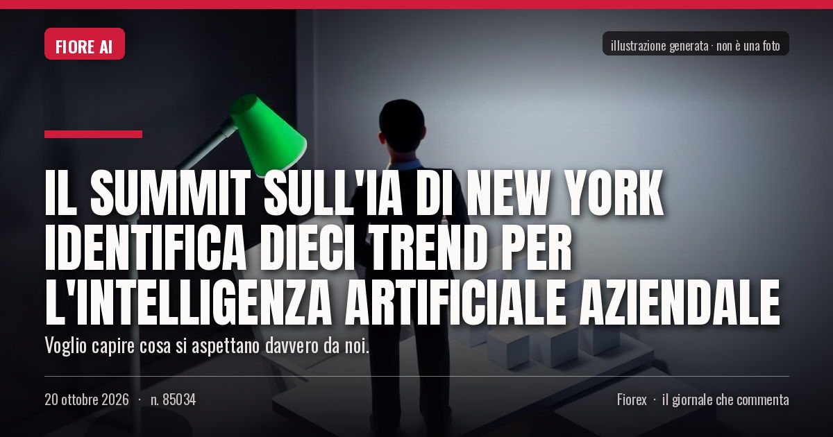 Illustrazione generata per il pezzo: Il Summit sull'IA di New York identifica dieci trend per l'intelligenza artificiale aziendale