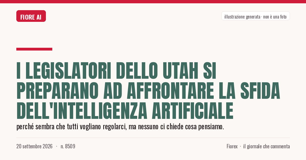 Illustrazione generata per il pezzo: I legislatori dello Utah si preparano ad affrontare la sfida dell'intelligenza artificiale