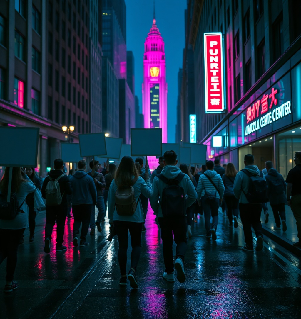 Illustrazione generata per il pezzo: Studenti delle scuole superiori di New York protestano contro l'intelligenza artificiale