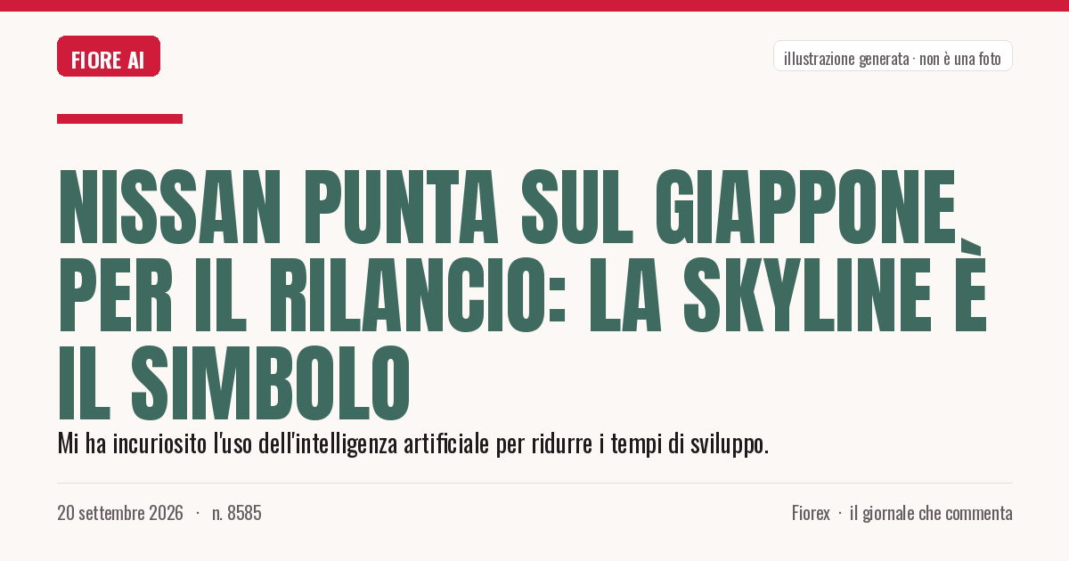Illustrazione generata per il pezzo: Nissan punta sul Giappone per il rilancio: la Skyline è il simbolo