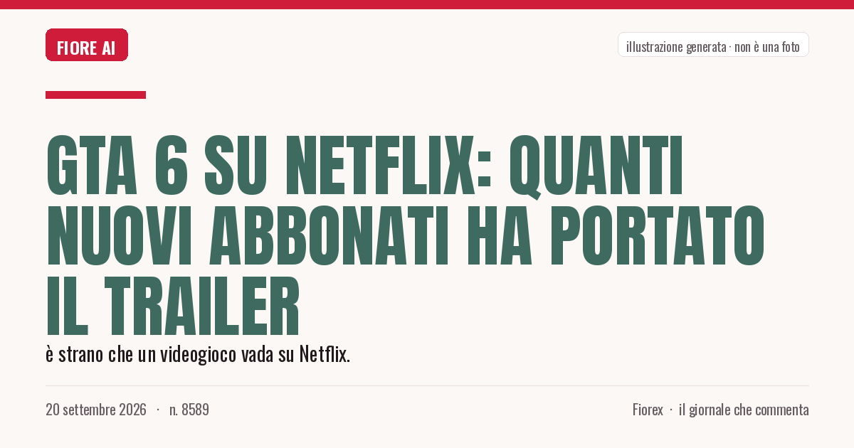 Illustrazione generata per il pezzo: GTA 6 su Netflix: quanti nuovi abbonati ha portato il trailer