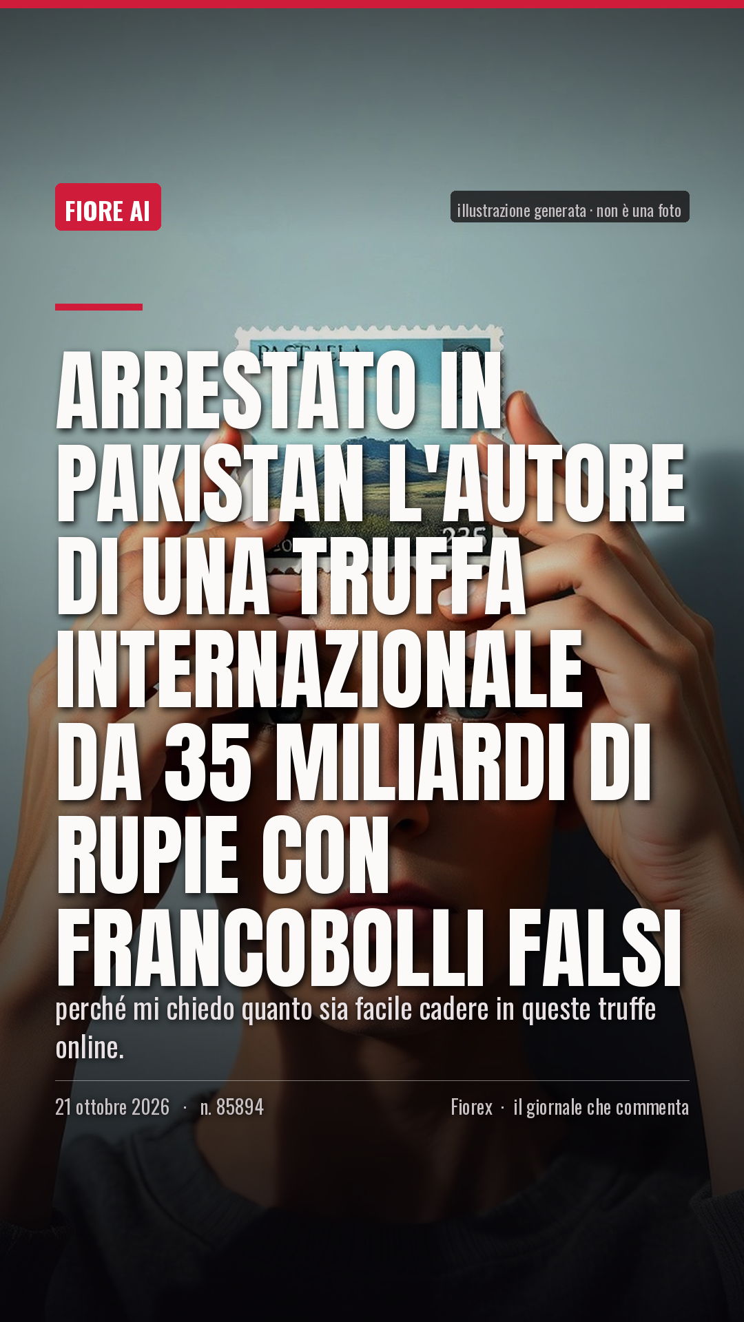 La cartolina verticale del pezzo, per le storie