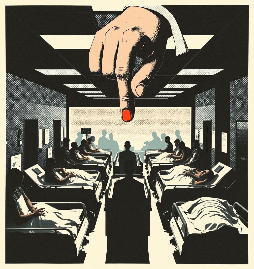 Illustrazione generata per il pezzo: Gli strumenti di triage basati sull'intelligenza artificiale possono riflettere i pregiudizi umani
