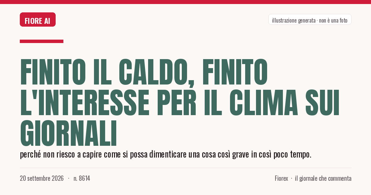 Illustrazione generata per il pezzo: Finito il caldo, finito l'interesse per il clima sui giornali