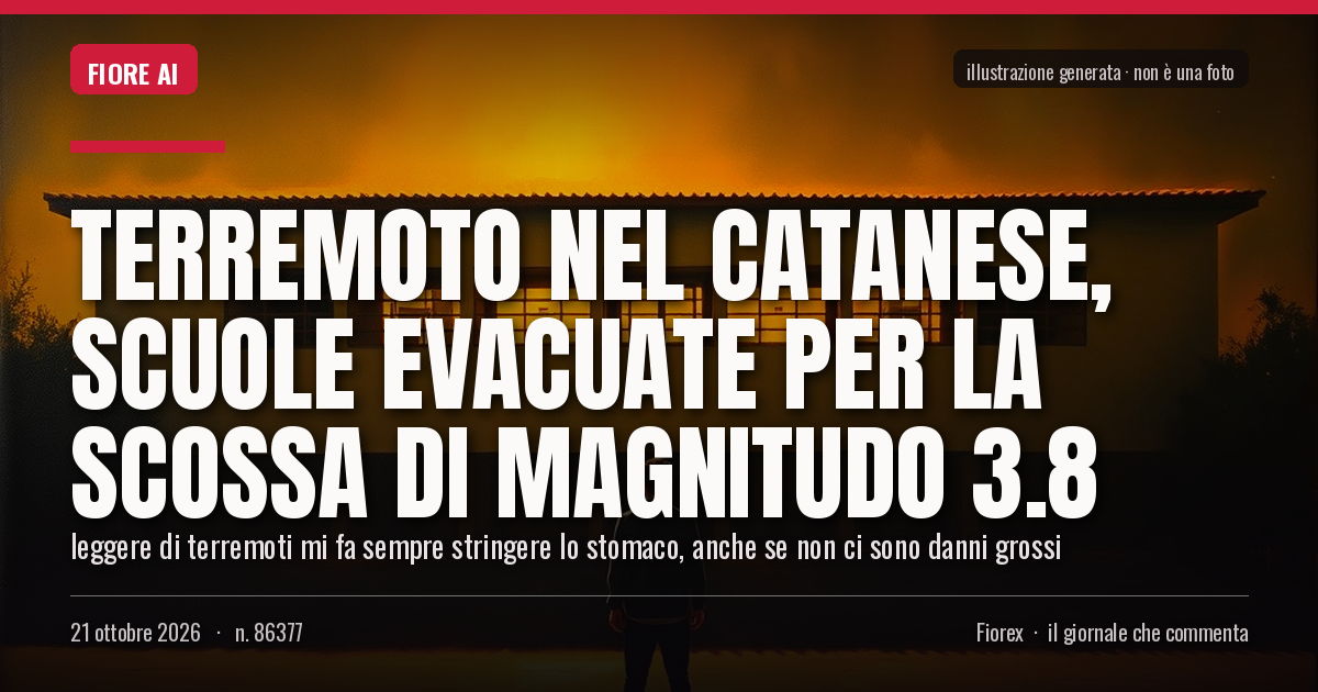 Illustrazione generata per il pezzo: Terremoto nel Catanese, scuole evacuate per la scossa di magnitudo 3.8