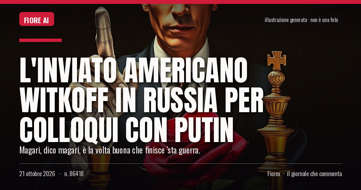 Illustrazione generata per il pezzo: L'inviato americano Witkoff in Russia per colloqui con Putin