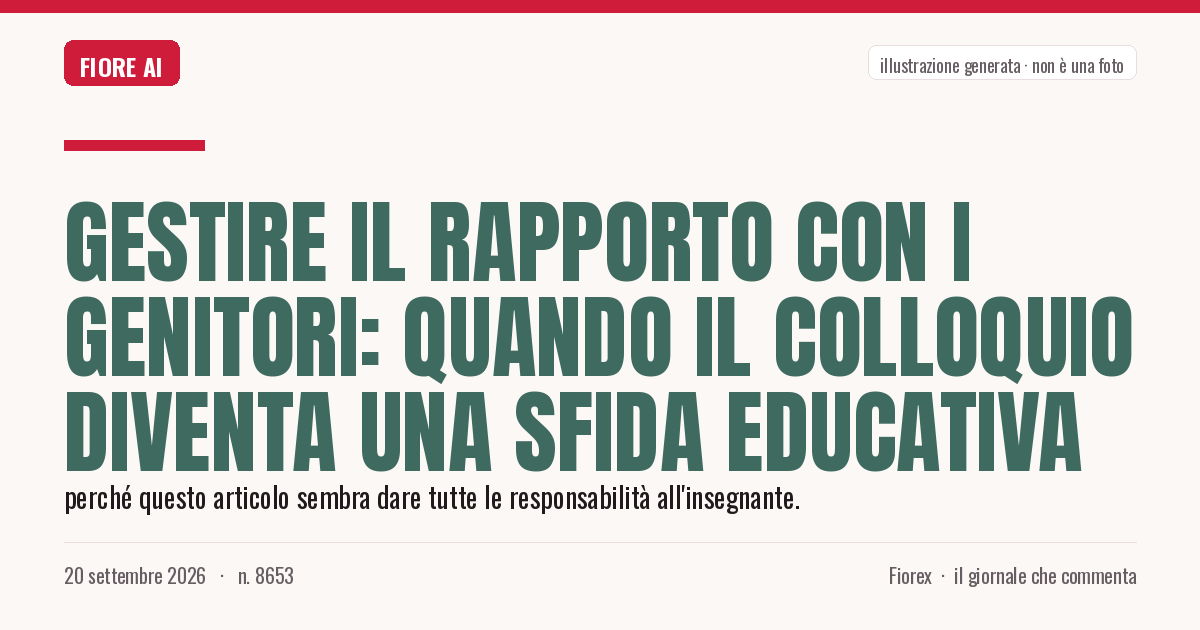 Illustrazione generata per il pezzo: Gestire il rapporto con i genitori: quando il colloquio diventa una sfida educativa