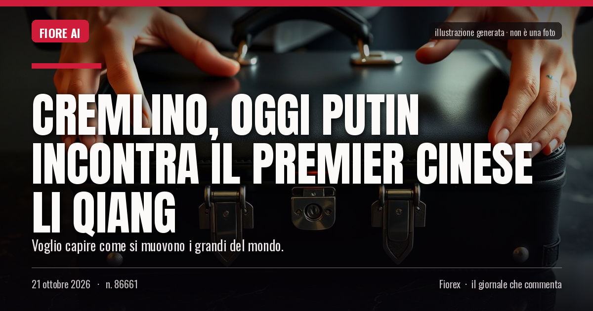 Illustrazione generata per il pezzo: Cremlino, oggi Putin incontra il premier cinese Li Qiang