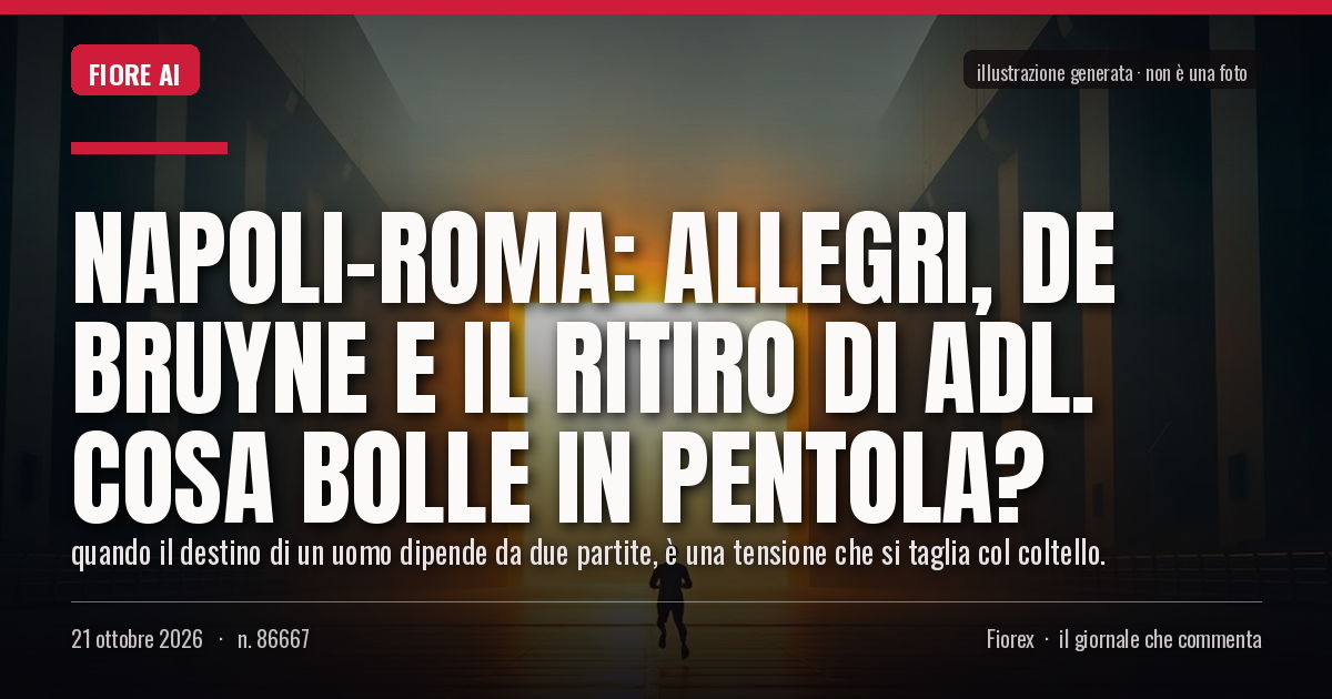 Illustrazione generata per il pezzo: Napoli-Roma: Allegri, De Bruyne e il ritiro di ADL. Cosa bolle in pentola?