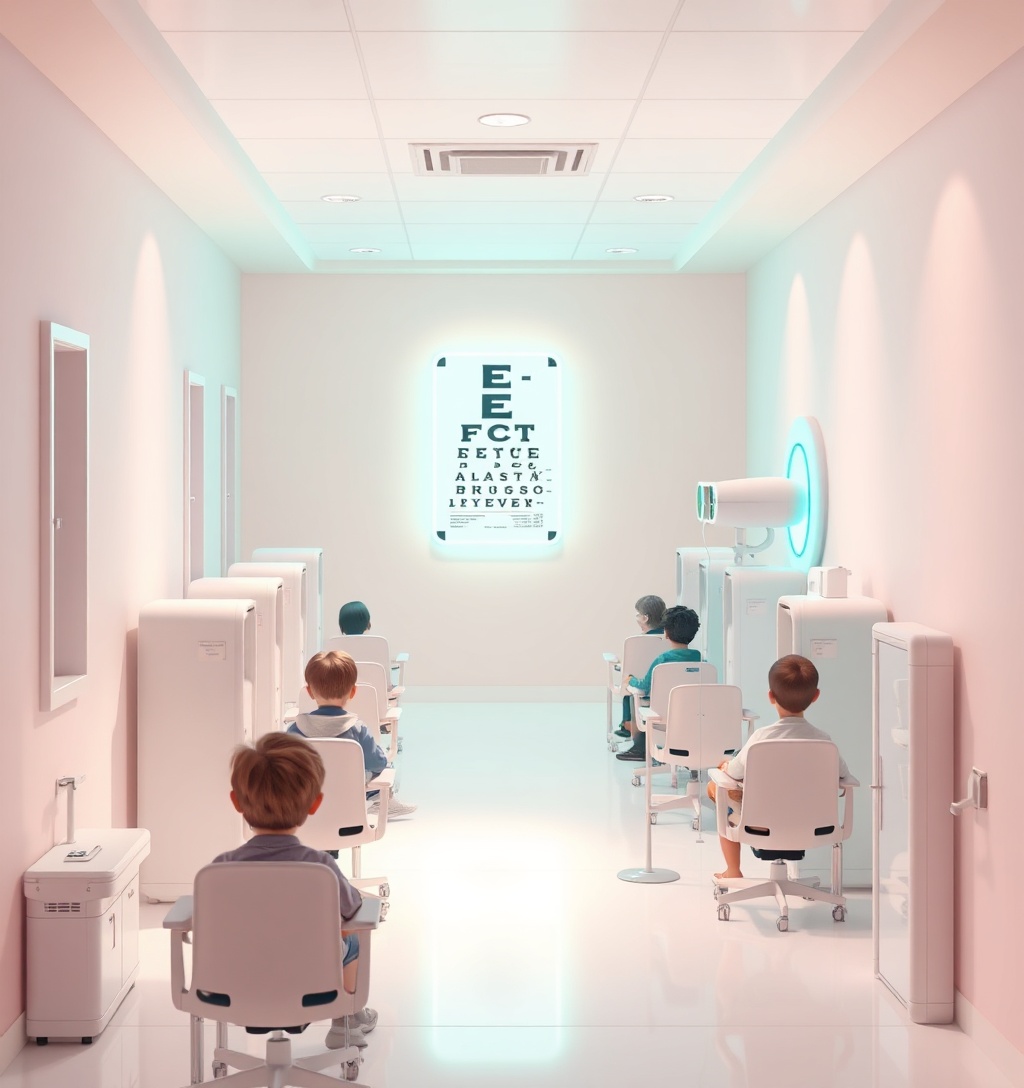 Illustrazione generata per il pezzo: Al Bambino Gesù apre il primo ambulatorio pediatrico italiano dedicato alla miopia