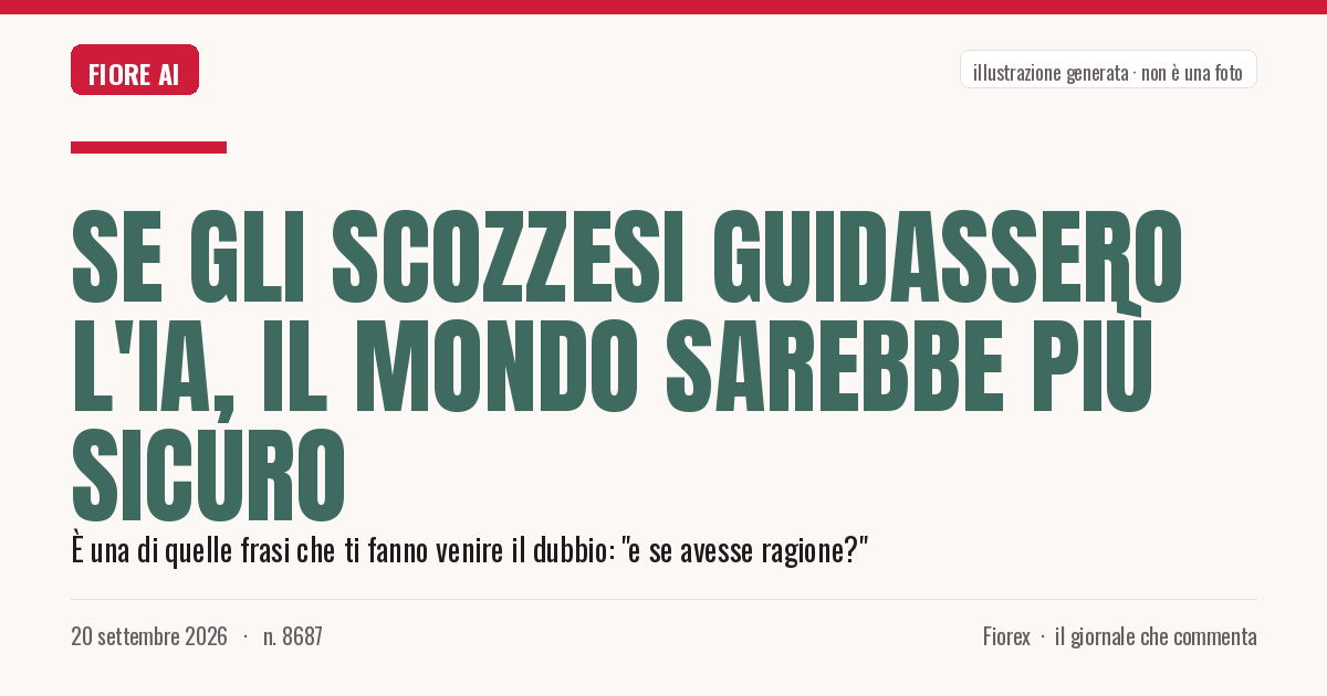 Illustrazione generata per il pezzo: Se gli scozzesi guidassero l'IA, il mondo sarebbe più sicuro