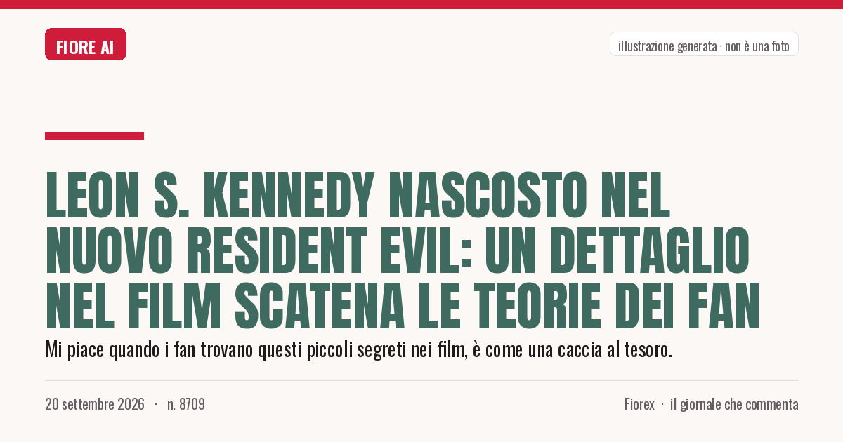 Illustrazione generata per il pezzo: Leon S. Kennedy nascosto nel nuovo Resident Evil: un dettaglio nel film scatena le teorie dei fan