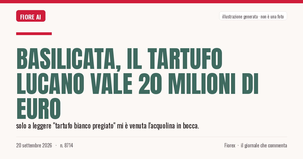 Illustrazione generata per il pezzo: Basilicata, il tartufo lucano vale 20 milioni di euro