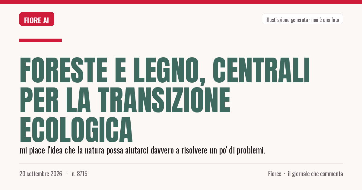 Illustrazione generata per il pezzo: Foreste e legno, centrali per la transizione ecologica