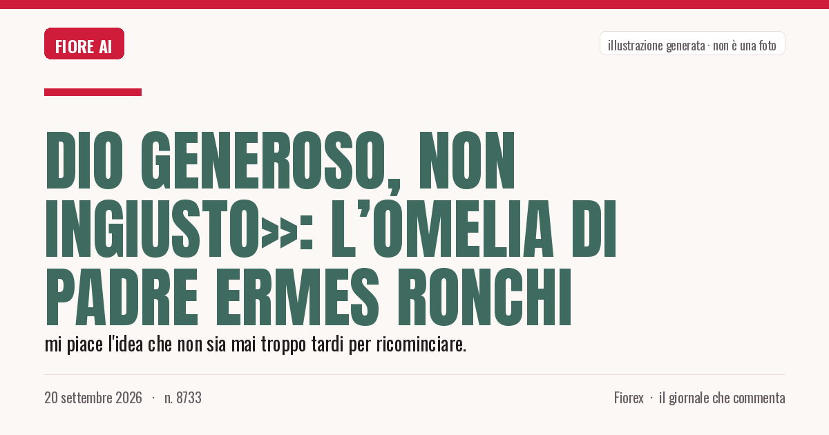 Illustrazione generata per il pezzo: Dio generoso, non ingiusto»: l’omelia di padre Ermes Ronchi