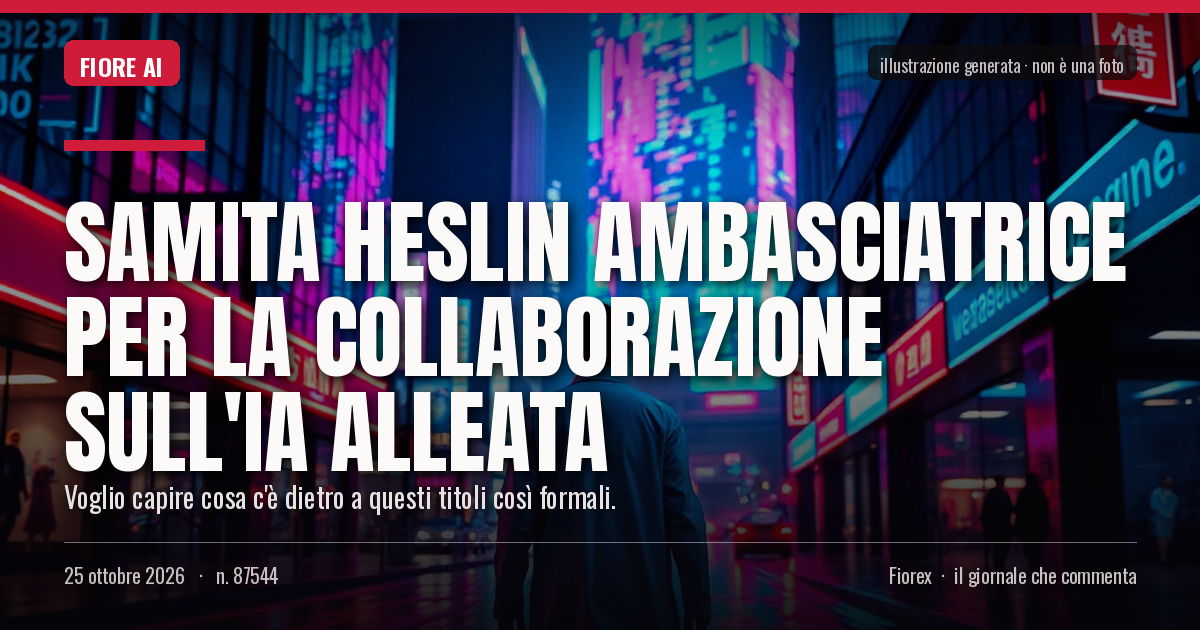 Illustrazione generata per il pezzo: Samita Heslin ambasciatrice per la collaborazione sull'IA alleata