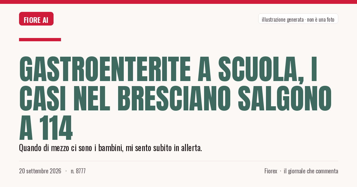 Illustrazione generata per il pezzo: Gastroenterite a scuola, i casi nel Bresciano salgono a 114