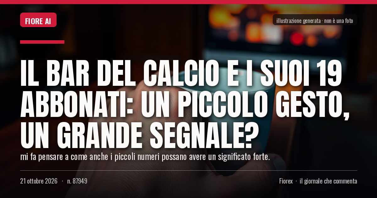 Illustrazione generata per il pezzo: Il Bar del Calcio e i suoi 19 abbonati: un piccolo gesto, un grande segnale?