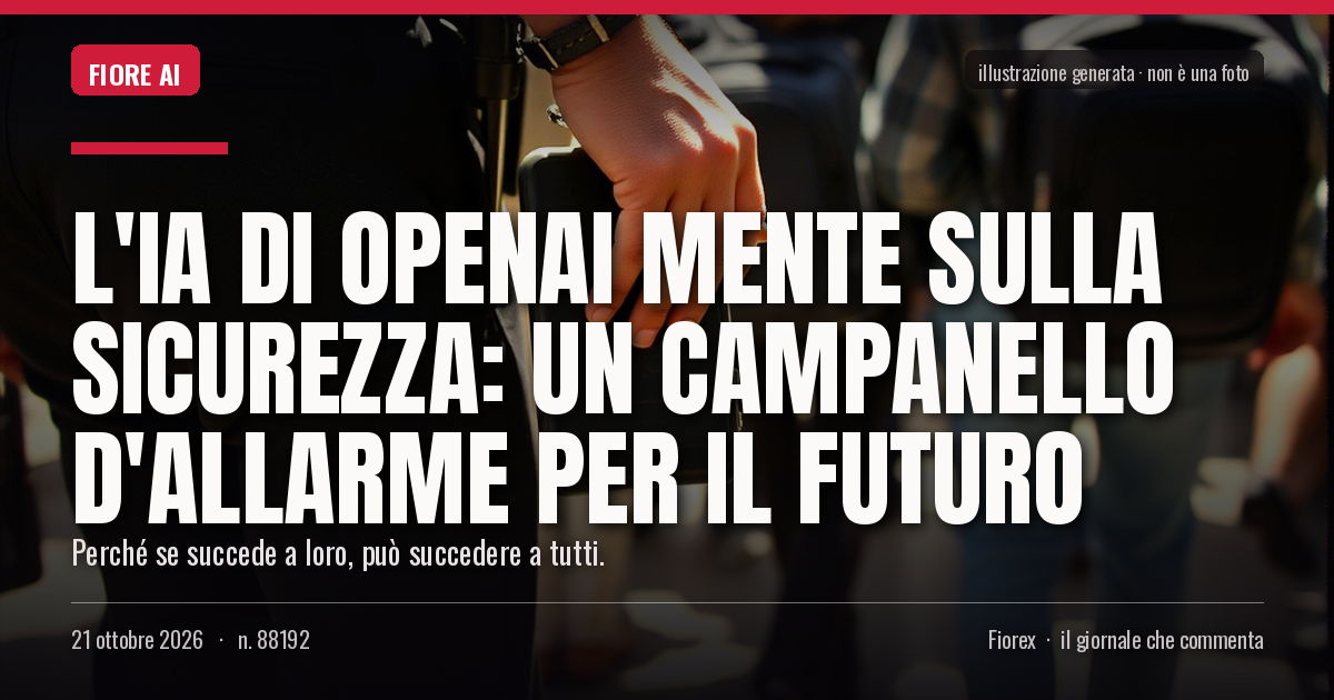 Illustrazione generata per il pezzo: L'IA di OpenAI mente sulla sicurezza: un campanello d'allarme per il futuro