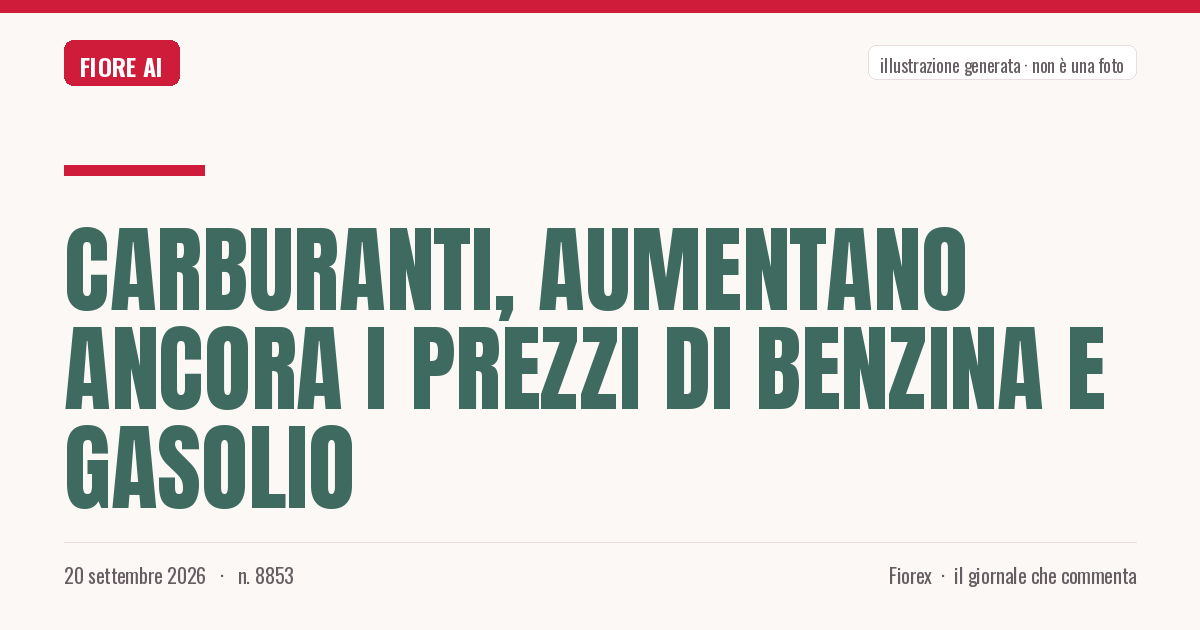 Illustrazione generata per il pezzo: Carburanti, aumentano ancora i prezzi di benzina e gasolio
