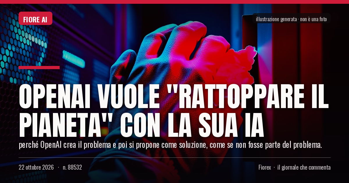 Illustrazione generata per il pezzo: OpenAI vuole "rattoppare il pianeta" con la sua IA