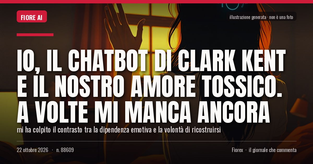 Illustrazione generata per il pezzo: Io, il chatbot di Clark Kent e il nostro amore tossico. A volte mi manca ancora
