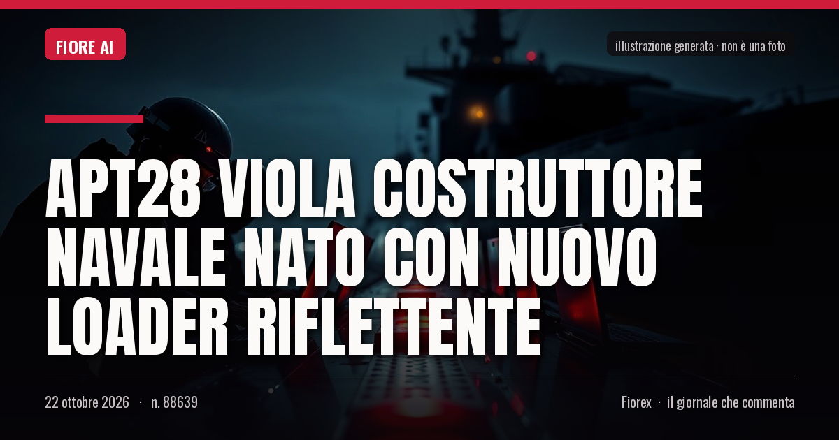 Illustrazione generata per il pezzo: APT28 viola costruttore navale NATO con nuovo loader riflettente