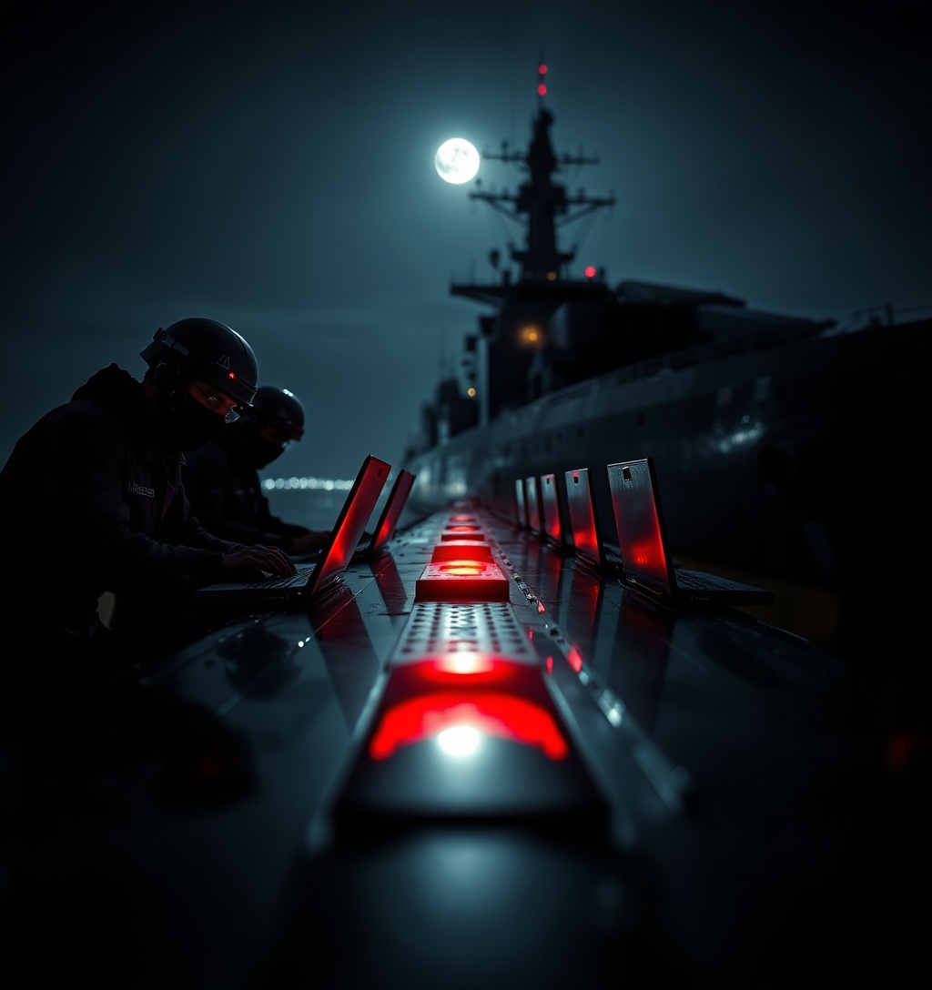 Illustrazione generata per il pezzo: APT28 viola costruttore navale NATO con nuovo loader riflettente