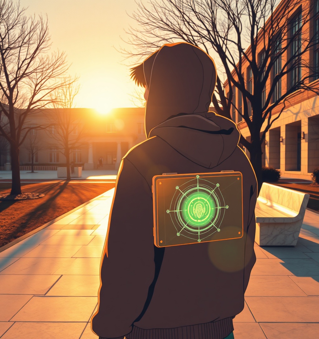 Illustrazione generata per il pezzo: Studente UTA lancia SocriaAI, IA “human‑first” per potenziare le capacità umane