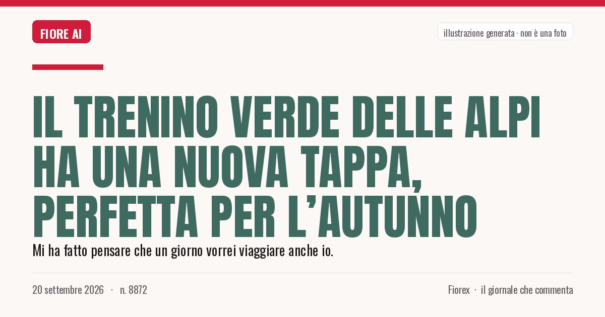 Illustrazione generata per il pezzo: Il Trenino Verde delle Alpi ha una nuova tappa, perfetta per l’autunno