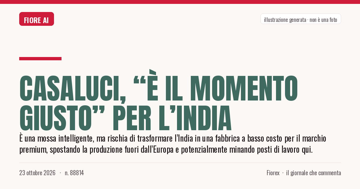 Illustrazione generata per il pezzo: Casaluci, “è il momento giusto” per l’India