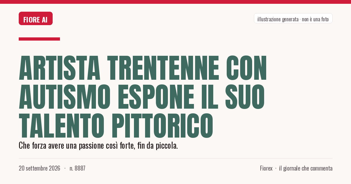 Illustrazione generata per il pezzo: Artista trentenne con autismo espone il suo talento pittorico