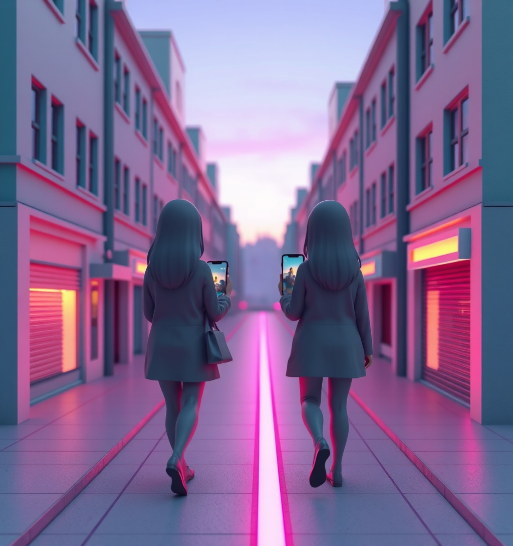 Illustrazione generata per il pezzo: PinkRoad, la piattaforma che aiuta le donne a muoversi insieme in città