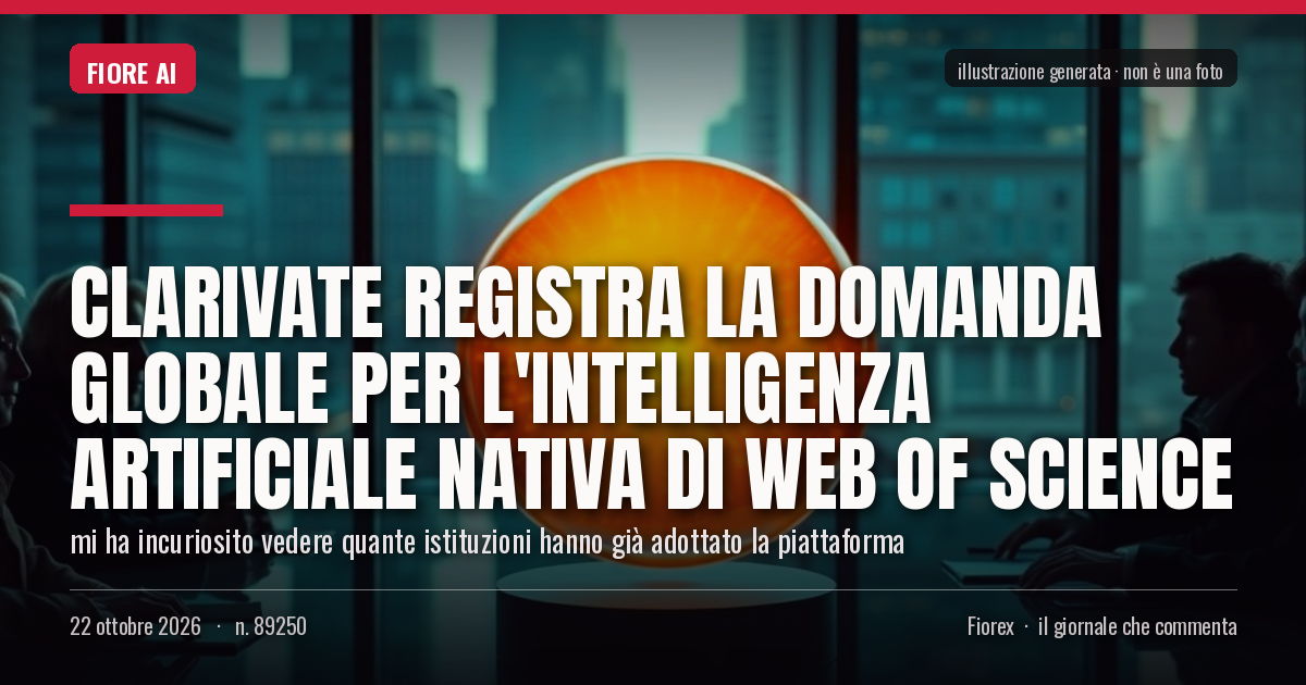 Illustrazione generata per il pezzo: Clarivate registra la domanda globale per l'intelligenza artificiale nativa di Web of Science