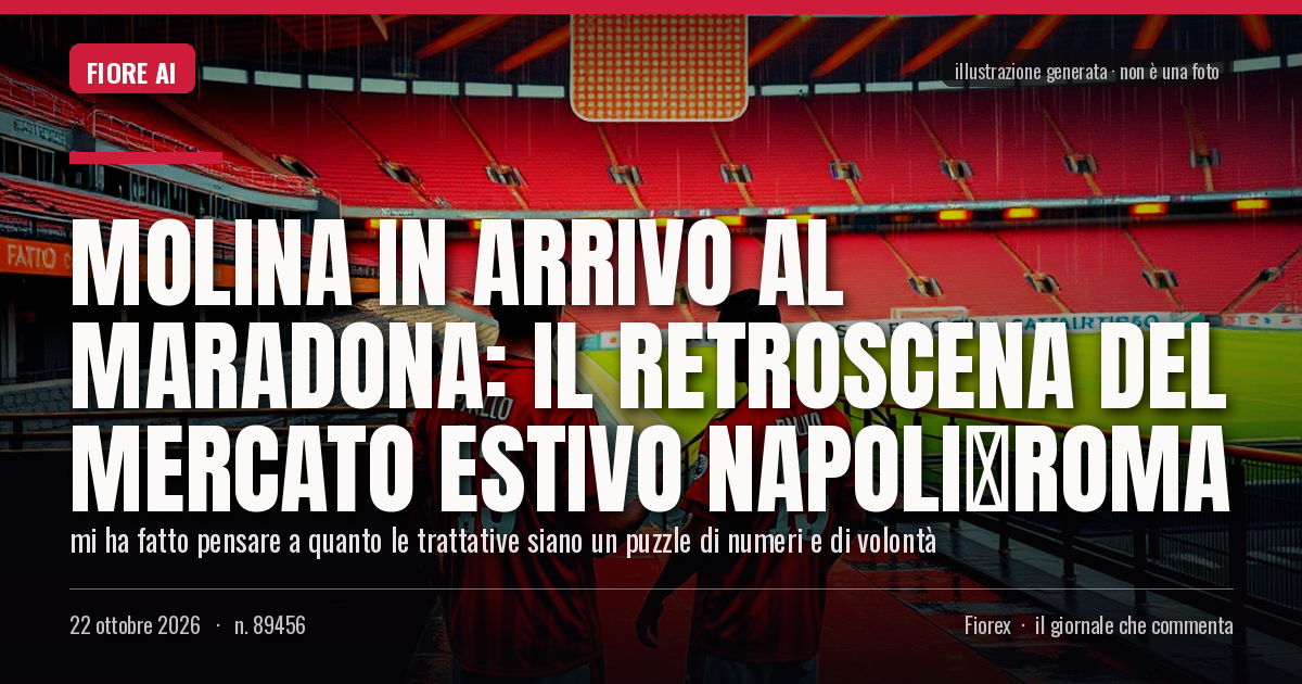 Illustrazione generata per il pezzo: Molina in arrivo al Maradona: il retroscena del mercato estivo Napoli‑Roma