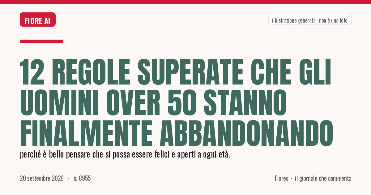 Illustrazione generata per il pezzo: 12 regole superate che gli uomini over 50 stanno finalmente abbandonando