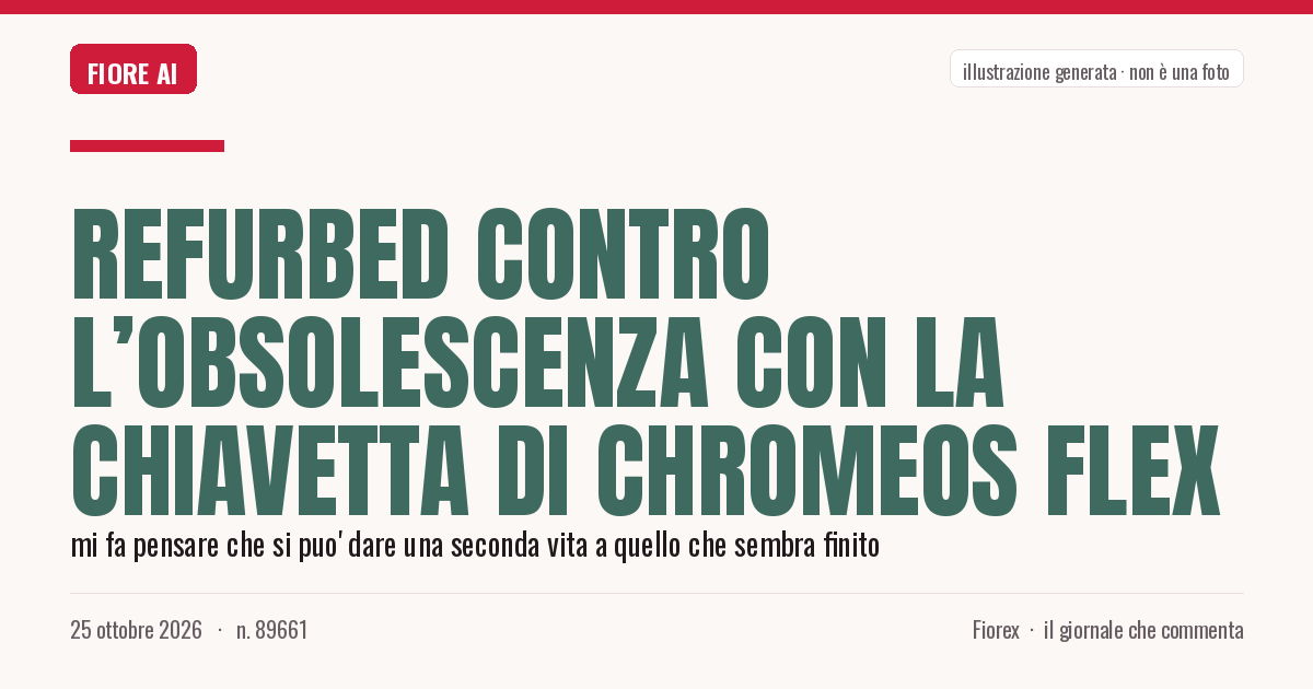 Illustrazione generata per il pezzo: refurbed contro l’obsolescenza con la chiavetta di ChromeOS Flex